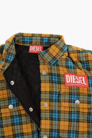 Checked Overshirt with Snap Buttons