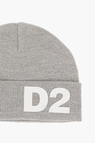 Solid Color Beanie with Contrasting Logo