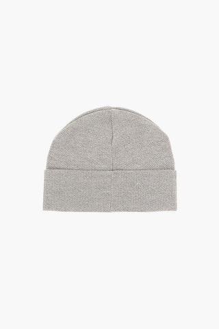 Beanie in Tinta Unita con Logo a Contrasto