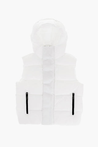 Padded Sleeveless Jacket with Hood