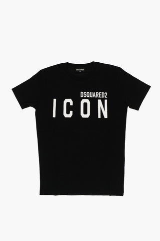 ICON Solid Color COOL FIT Crew-neck T-Shirt with Contrasting Logo