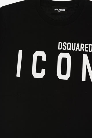 ICON Solid Color COOL FIT Crew-neck T-Shirt with Contrasting Logo