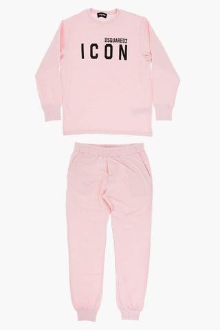 ICON Pigiama in Cotone Stretch con Logo Stampato