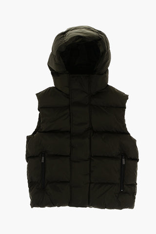 Padded Sleeveless Jacket with Hood