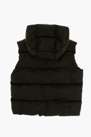 Padded Sleeveless Jacket with Hood