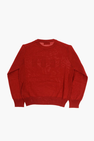 ICON Solid Color Crew-neck Sweater with Contrasting Logo