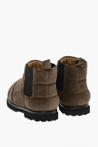 Suede Quilted Ankle Boots