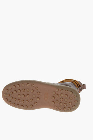 MONCLER PALM ANGELS Stivaletti in Pelle Martellata con Applicazione Logo