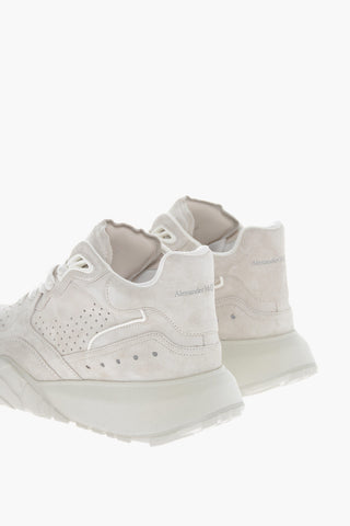 Suede COURT Sneakers with Openwork Detail