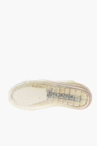 Leather Low Top Sneakers with Distressed Effect