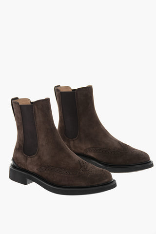 Stivaletti Chelsea Brogue in Suede
