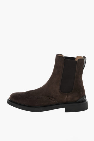 Stivaletti Chelsea Brogue in Suede