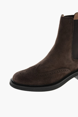 Stivaletti Chelsea Brogue in Suede