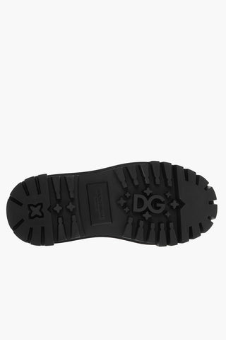 Leather Derby Shoes with Logoed Metal Plaque