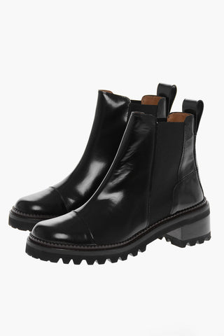 Brushed Leather MALLORY Chelsea Booties