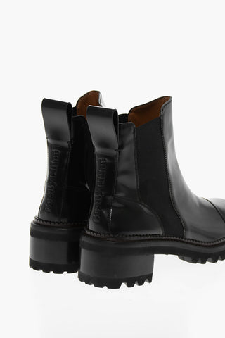 Brushed Leather MALLORY Chelsea Booties