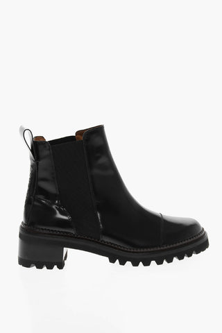 Brushed Leather MALLORY Chelsea Booties