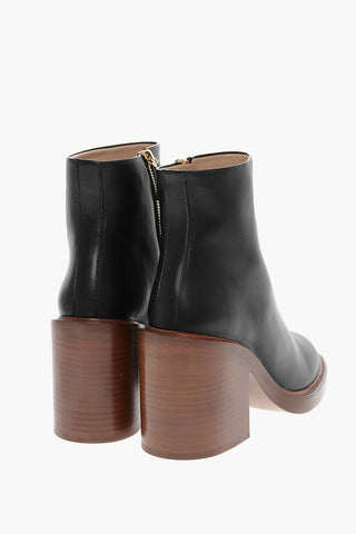 Stivaletti in Pelle MAY con Tacco Squadrato 10cm