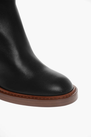 Stivaletti in Pelle MAY con Tacco Squadrato 10cm