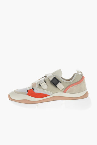 Leather Low-top Sneakers with Safety Buckle