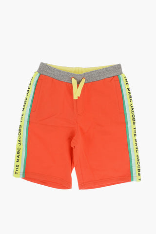 THE MARC JACOBS Pantaloni in Cotone Garzato con Bande Laterali in Nylon Logate