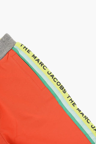 THE MARC JACOBS Pantaloni in Cotone Garzato con Bande Laterali in Nylon Logate