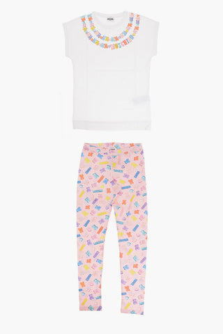 All-Over Teddy Printed Leggings and T-shirt Set