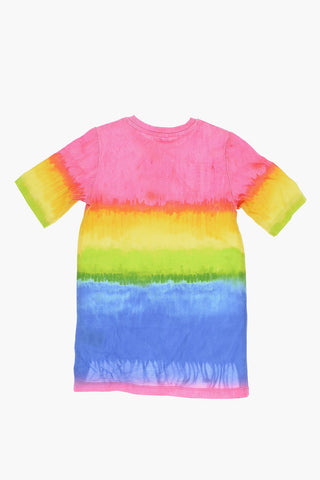 Gradient Effect and Frayed on the bottom Crew-Neck T-shirt