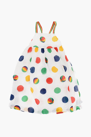Organic Cotton Sleeveless Dress with Beach Balls Print