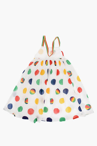 Organic Cotton Sleeveless Dress with Beach Balls Print