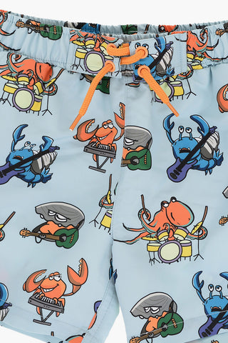 Printed Swim Shorts with 3 Pockets