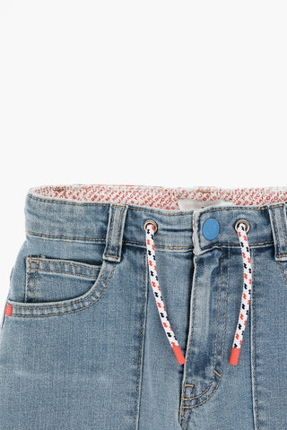 THE MARC JACOBS Stretch Denim Jeans with Print on Back Pockets