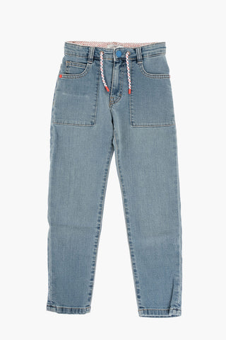 THE MARC JACOBS Stretch Denim Jeans with Print on Back Pockets
