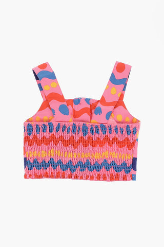 Top Crop a Fantasia con Abbottonatura Frontale