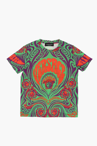 T-shirt Girocollo con tampa Medusa All Over