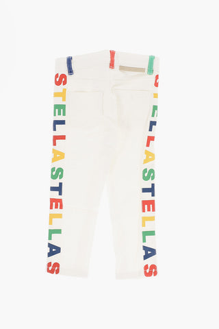 Stretch Denim Jeans with Logoed Side Band