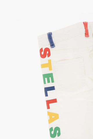 Stretch Denim Jeans with Logoed Side Band