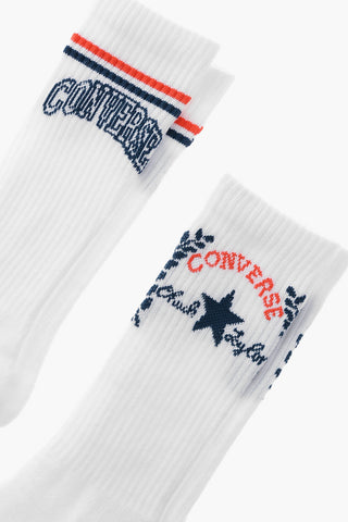Set 2 Pairs of Ribbed Long Socks with Embroidered Logo