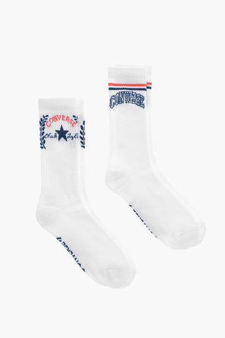 Set 2 Pairs of Ribbed Long Socks with Embroidered Logo