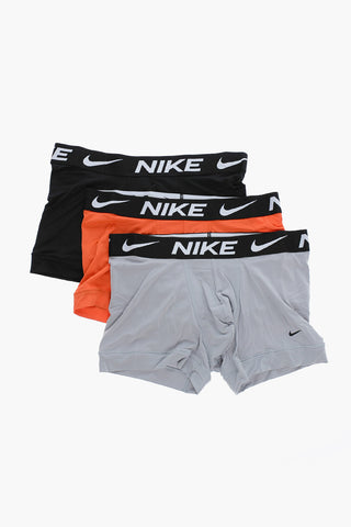 Set of 3 Solid Boxer Briefs with Logo Waistband