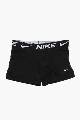 Set of 3 Solid Boxer Briefs with Logo Waistband
