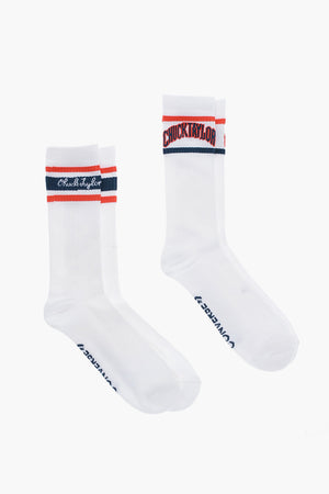 CHUCK TAYLOR 2-Pair Set Long Ribbed Embroidered Socks
