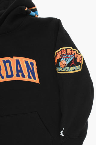 AIR JORDAN Fleeced Cotton Hoodie with Contrasting Patches