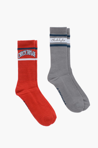 CHUCK TAYLOR Embroidered Ribbed 2 Pairs Of Long Socks Set