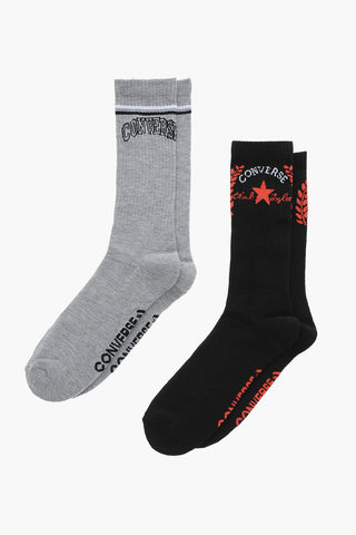 CHUCK TAYLOR Embroidered Ribbed 2 Pairs Of Long Socks Set