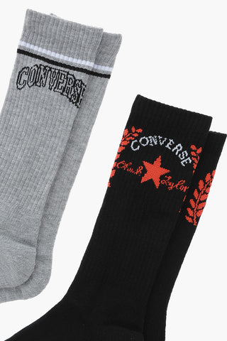 CHUCK TAYLOR Embroidered Ribbed 2 Pairs Of Long Socks Set
