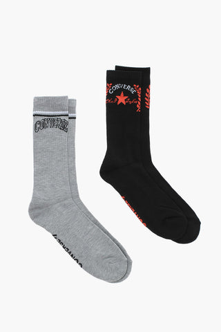 CHUCK TAYLOR Embroidered Ribbed 2 Pairs Of Long Socks Set