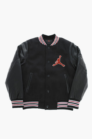 AIR JORDAN Fleeced VARSITY Jacket with Faux Leather Sleeves