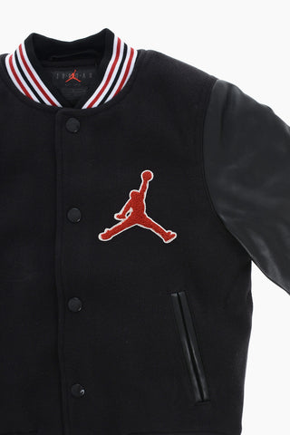 AIR JORDAN Fleeced VARSITY Jacket with Faux Leather Sleeves