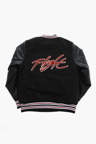 AIR JORDAN Fleeced VARSITY Jacket with Faux Leather Sleeves